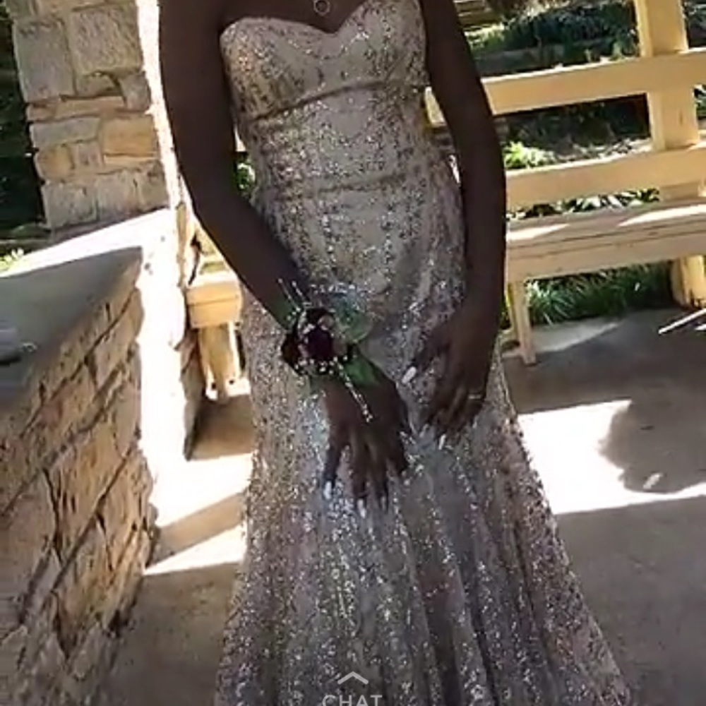 Gold Mermaid/Trumpet bottom Prom Dress